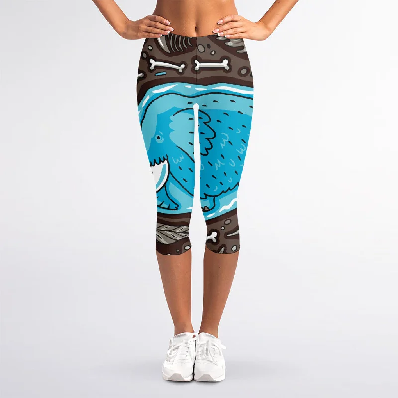 Frozen Mammoth And Fossil Print Women's Capri Leggings