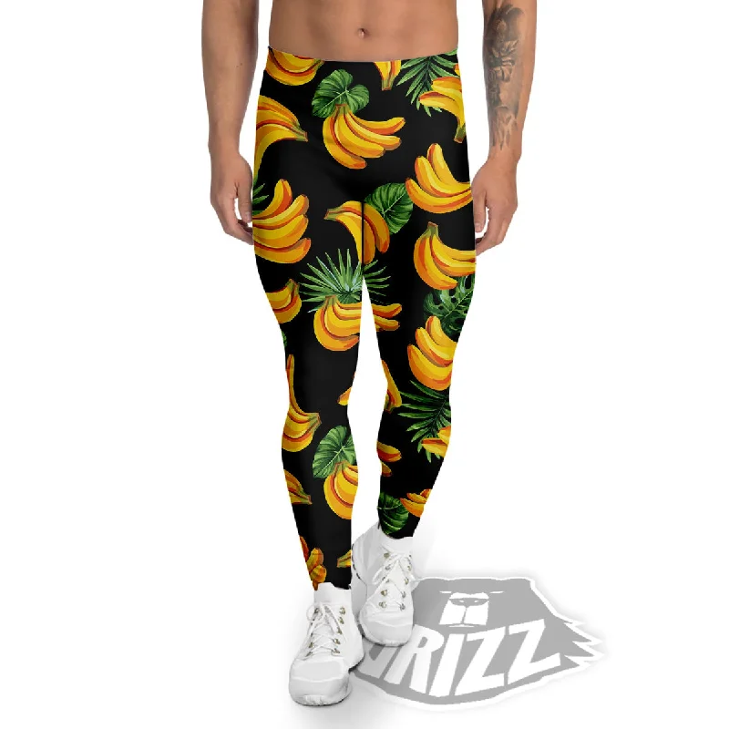 Fruit Banana Print Pattern Men's Leggings