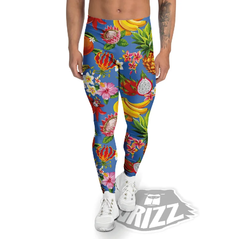 Fruits Aloha Tropical Print Pattern Men's Leggings