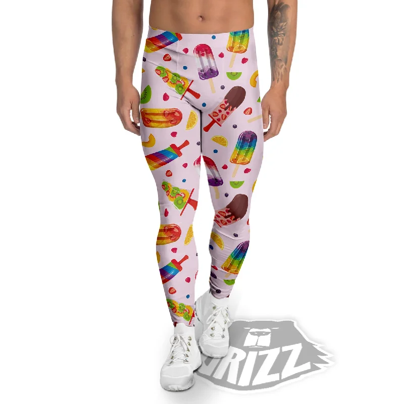 Fruity Ice Cream Print Pattern Men's Leggings