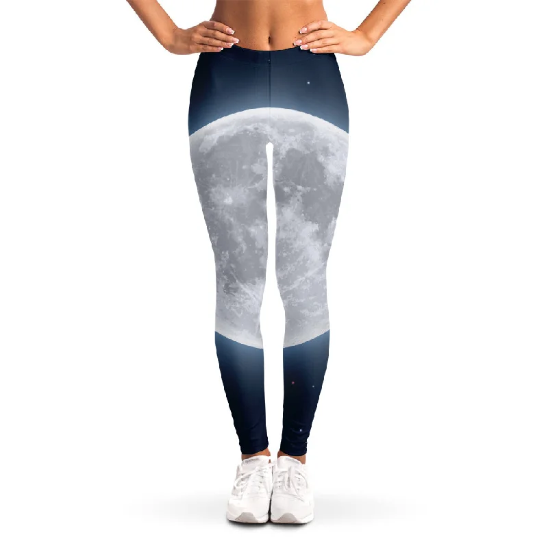 Full Moon Print Women's Leggings