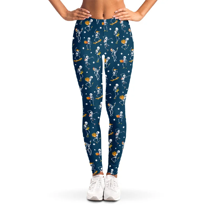 Funny Skeleton Party Pattern Print Women's Leggings