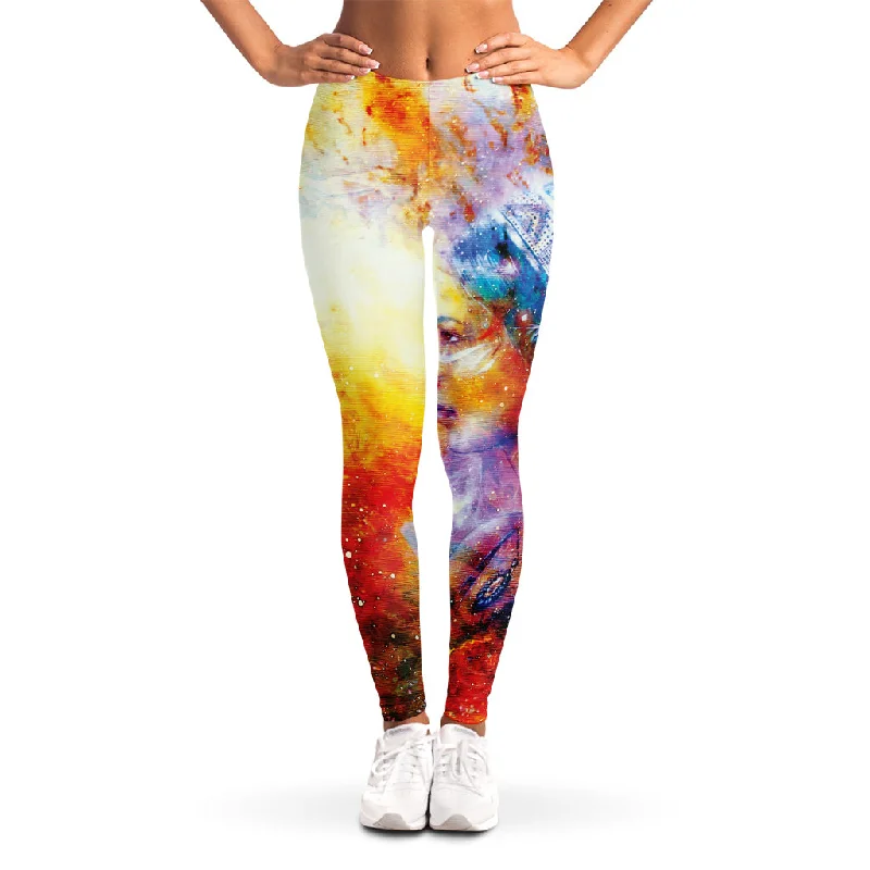 Galaxy Native Indian Woman Print Women's Leggings