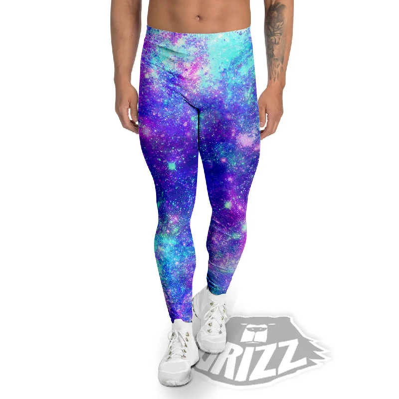 Galaxy Space Abstract Colorful Print Men's Leggings