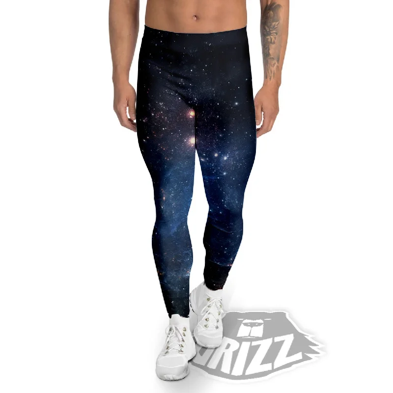 Galaxy Space Abstract Dark Print Men's Leggings