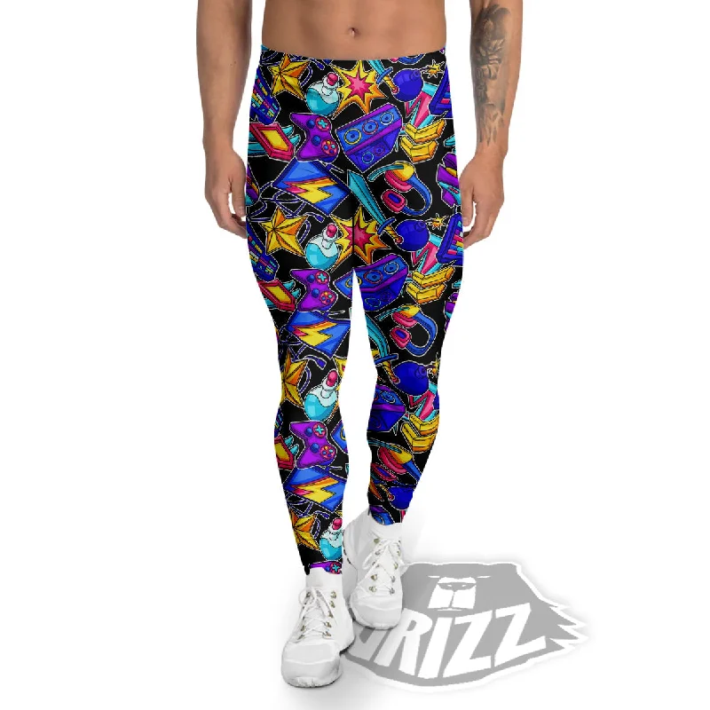 Gaming Items Colorful Print Pattern Men's Leggings