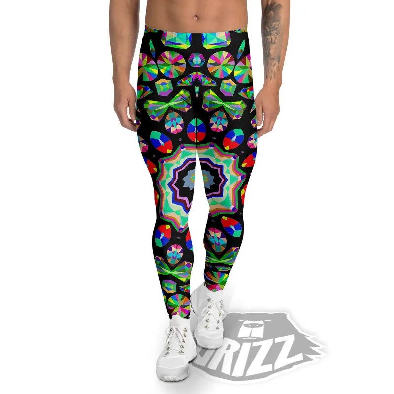 Gems Kaleidoscope Colorful Print Men's Leggings