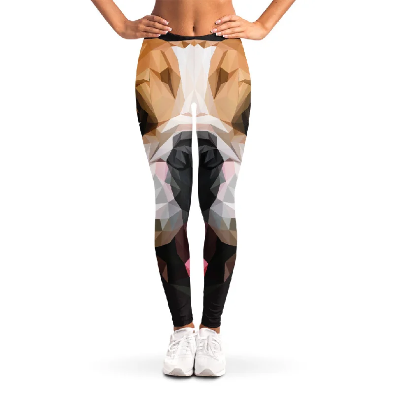 Geometric English Bulldog Print Women's Leggings