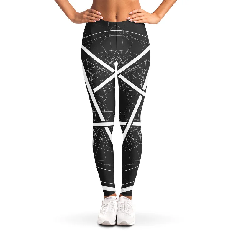 Geometric Inverted Pentagram Print Women's Leggings