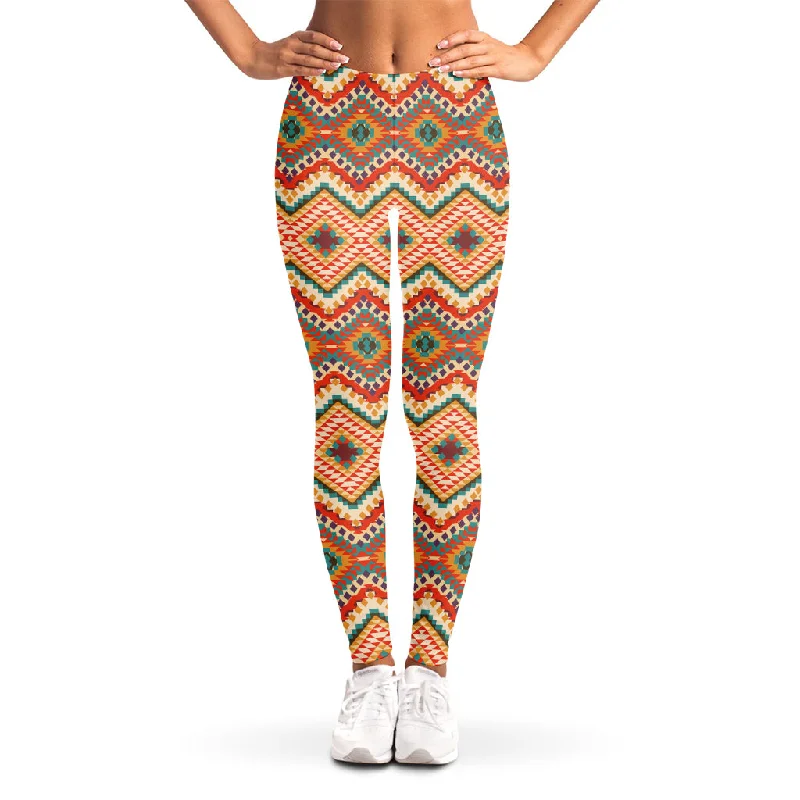 Geometric Navajo Pattern Print Women's Leggings