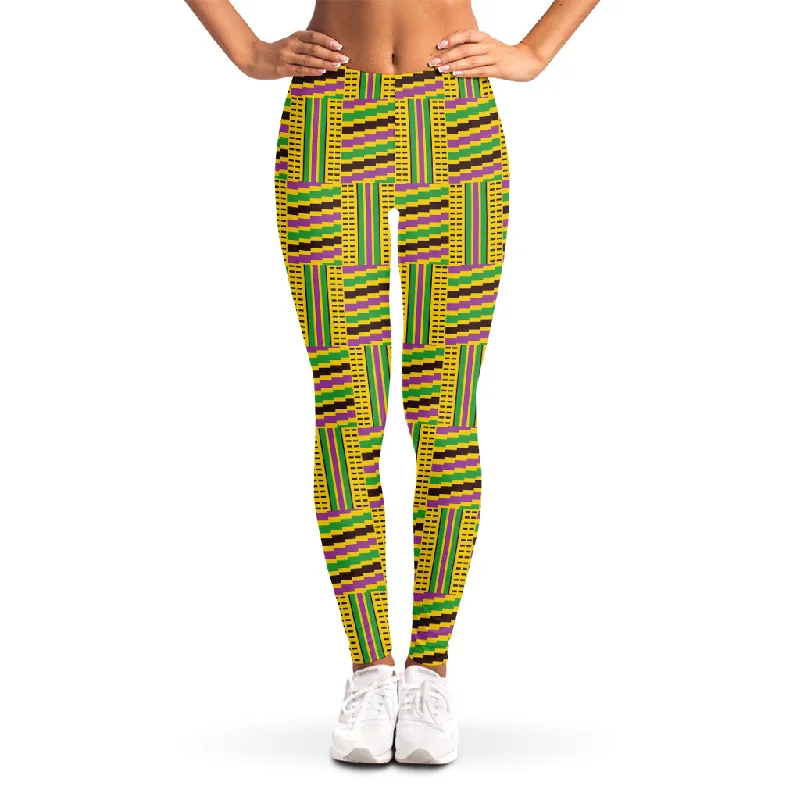 Ghana Kente Pattern Print Women's Leggings