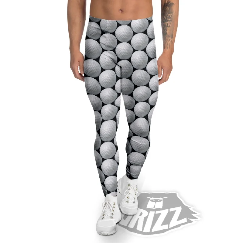 Giant Golf Ball Print Pattern Men's Leggings