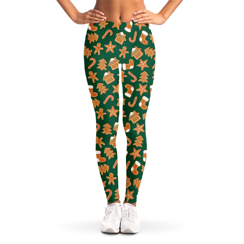 Gingerbread Cookies Pattern Print Women's Leggings