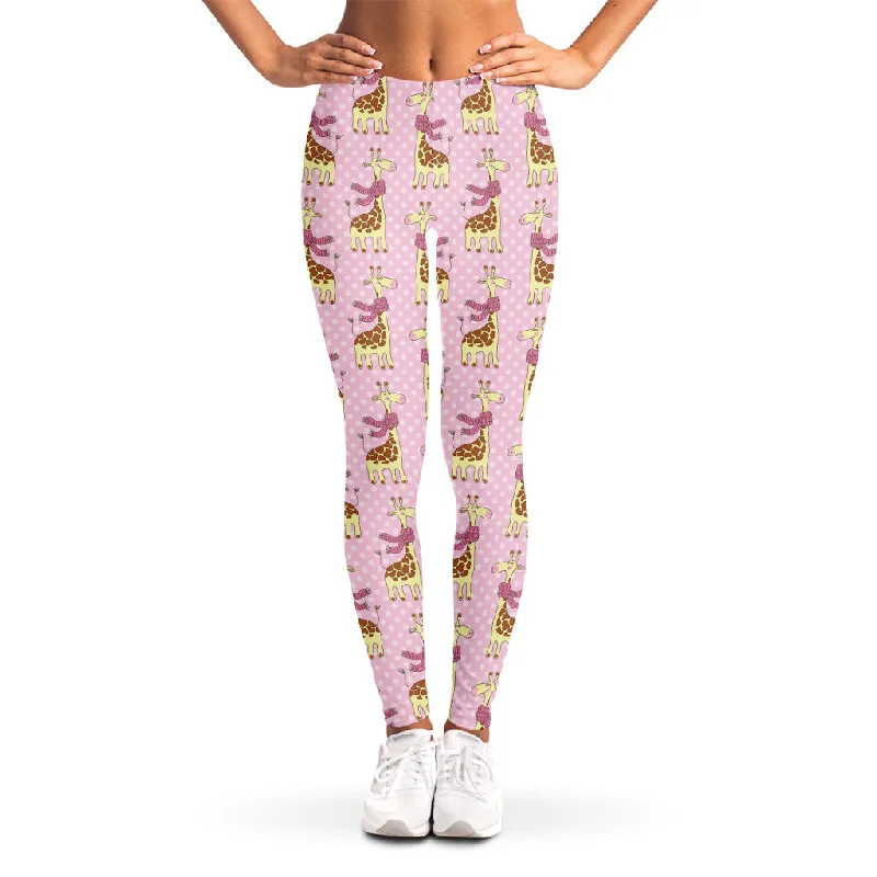 Giraffe With Scarf Pattern Print Women's Leggings