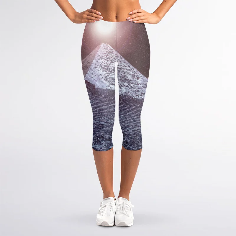 Giza Pyramid Print Women's Capri Leggings