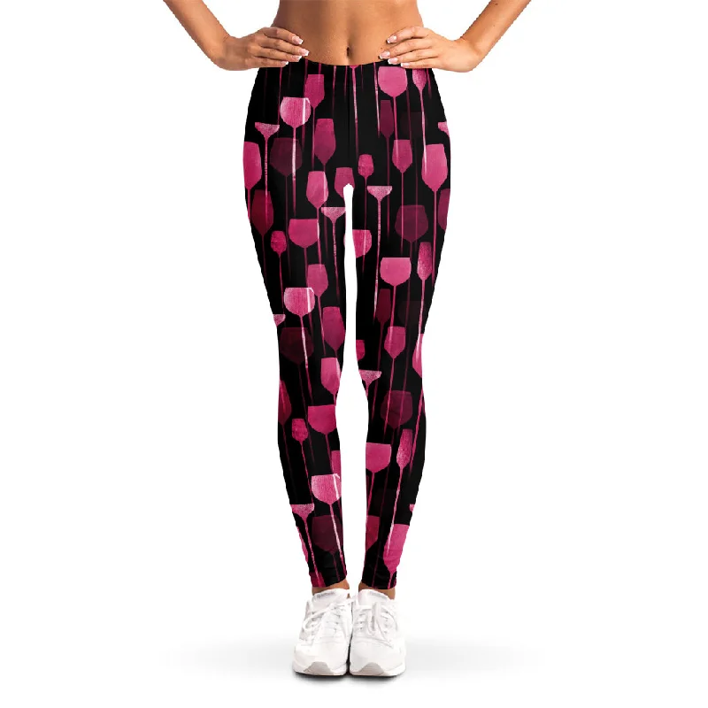 Glasses Of Wine Print Women's Leggings