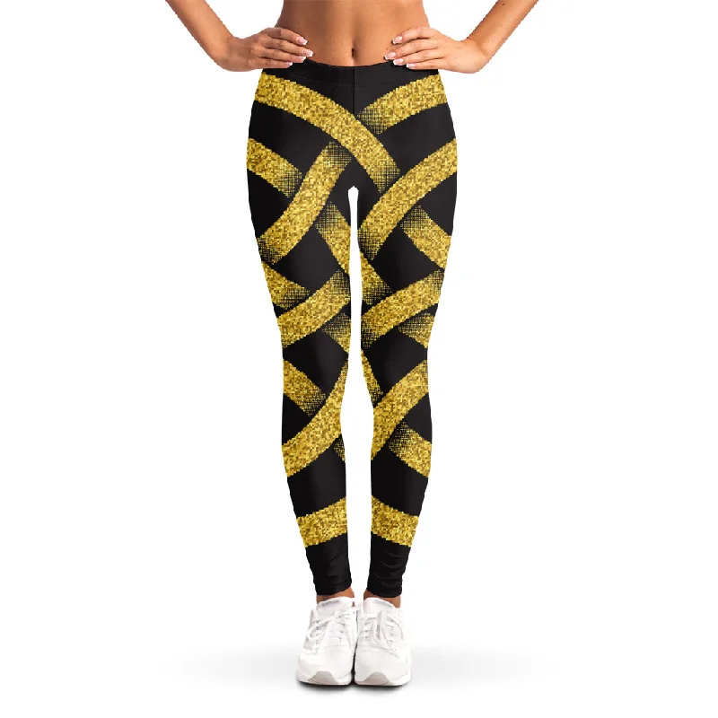 Gold Celtic Knot Symbol Print Women's Leggings