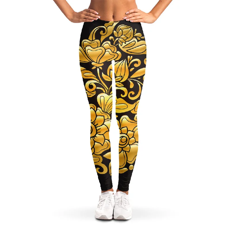 Gold Easter Egg Print Women's Leggings