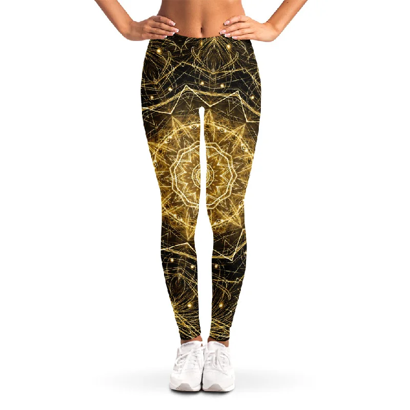 Gold Kaleidoscope Print Women's Leggings