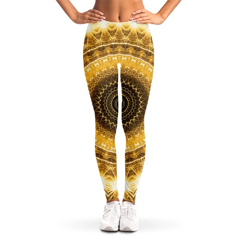 Gold Lights Kaleidoscope Print Women's Leggings