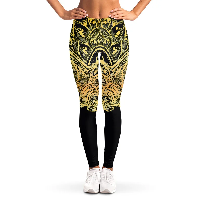 Golden Spiritual Stingray Print Women's Leggings