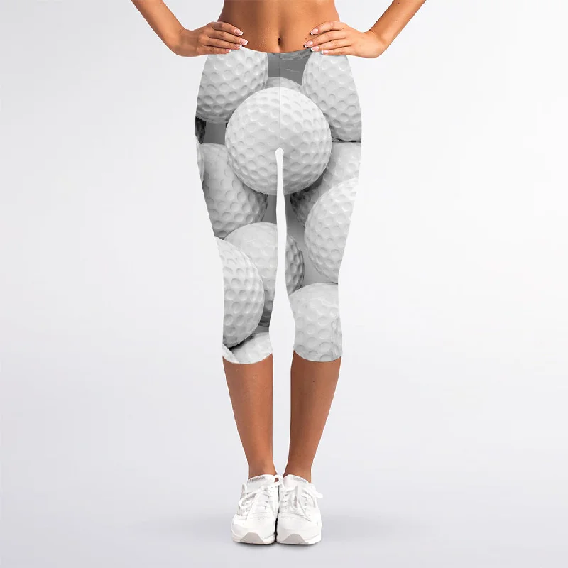 Golf Ball 3D Print Women's Capri Leggings