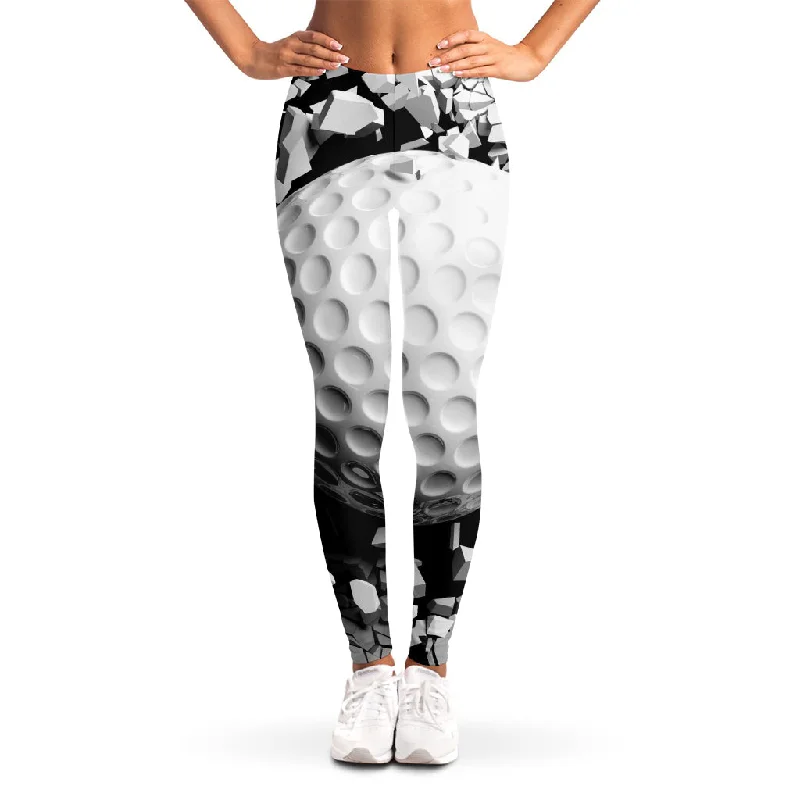 Golf Ball Breaking Wall Print Women's Leggings