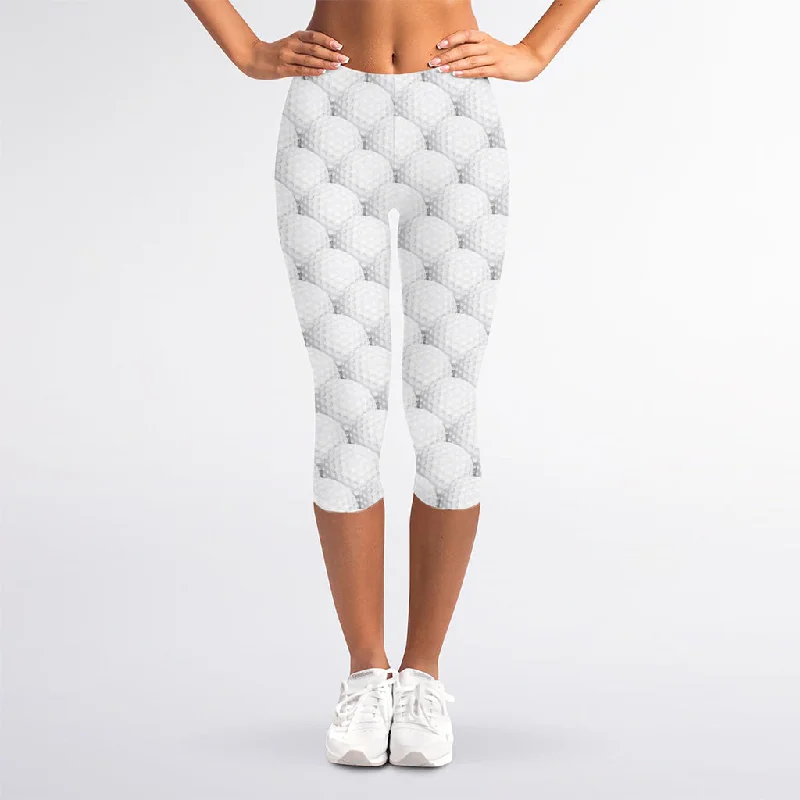 Golf Ball Pattern Print Women's Capri Leggings