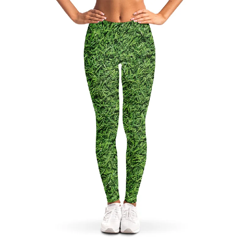 Golf Course Grass Print Women's Leggings