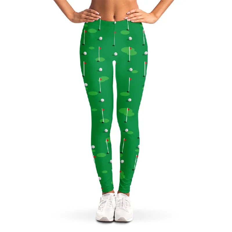 Golf Course Pattern Print Women's Leggings