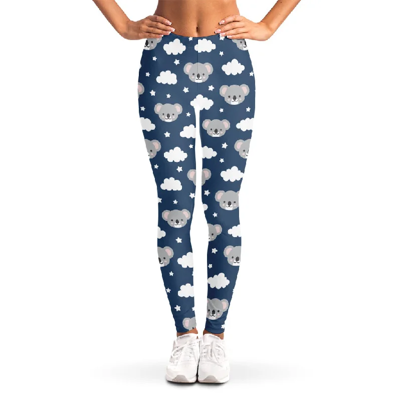 Good Night Koala Pattern Print Women's Leggings