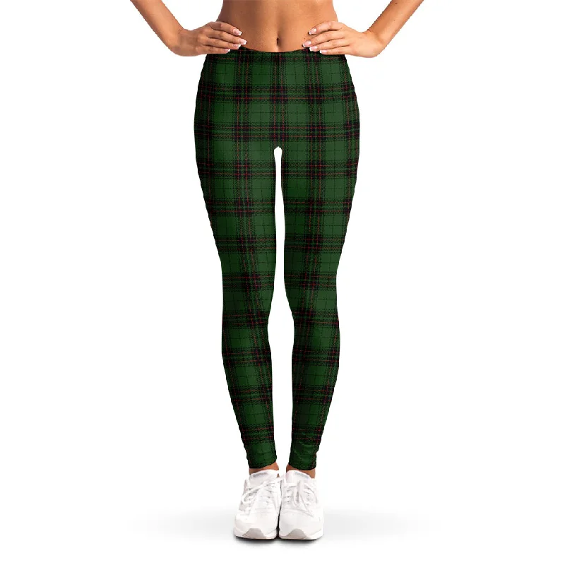 Green Black And Red Tartan Pattern Print Women's Leggings