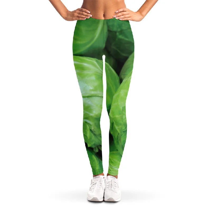 Green Cabbage Print Women's Leggings