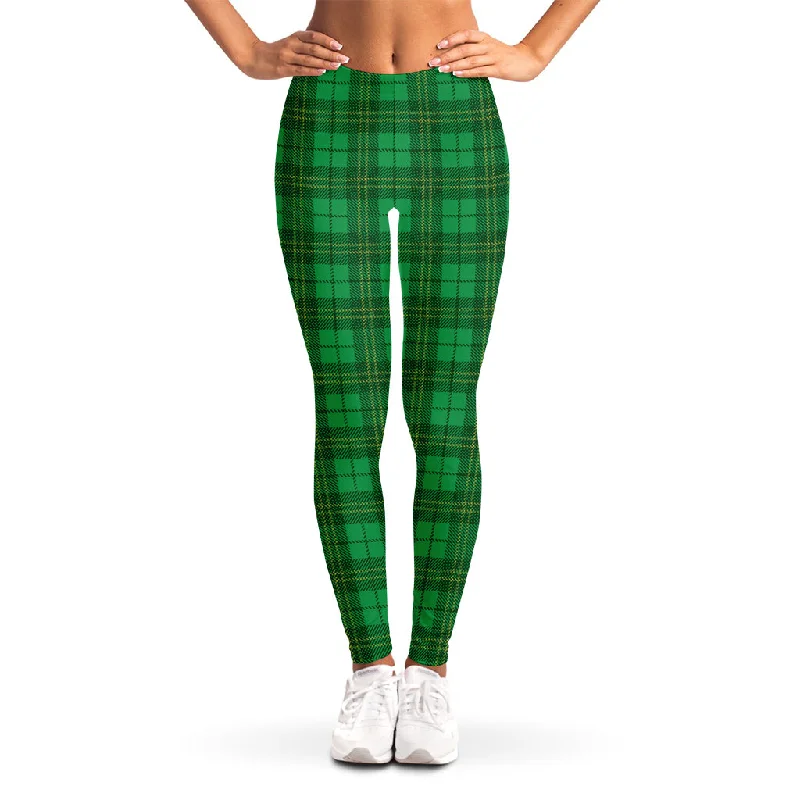 Green Tartan St. Patrick's Day Print Women's Leggings