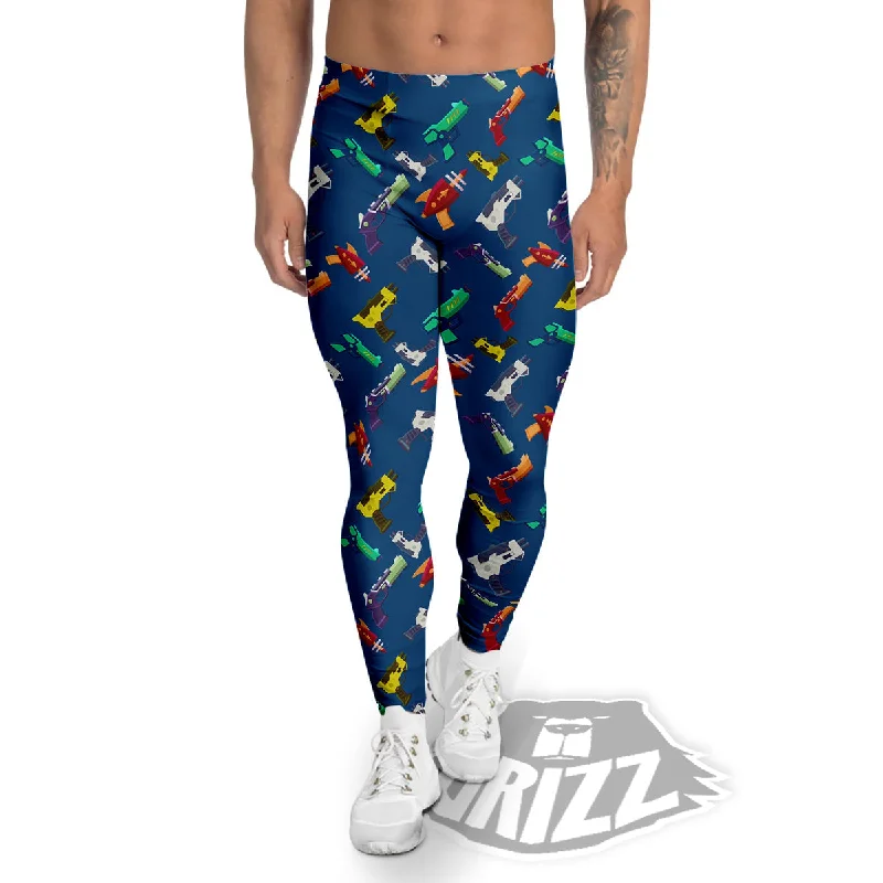 Guns Game Colorful Print Pattern Men's Leggings