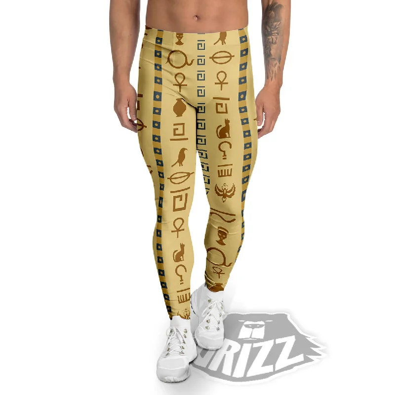 Hieroglyphs Ancient Egyptian Print Men's Leggings