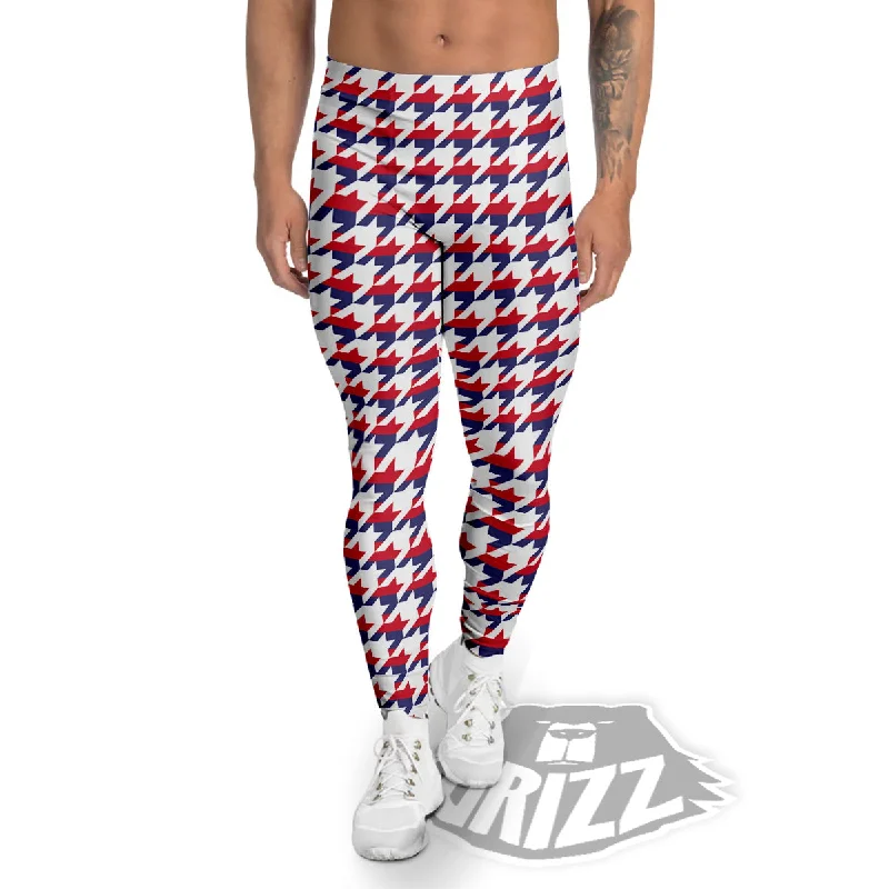 Houndstooth American Print Pattern Men's Leggings