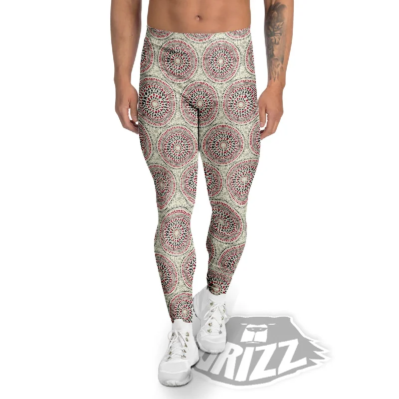 Indigenous Dot Aboriginal Print Pattern Men's Leggings