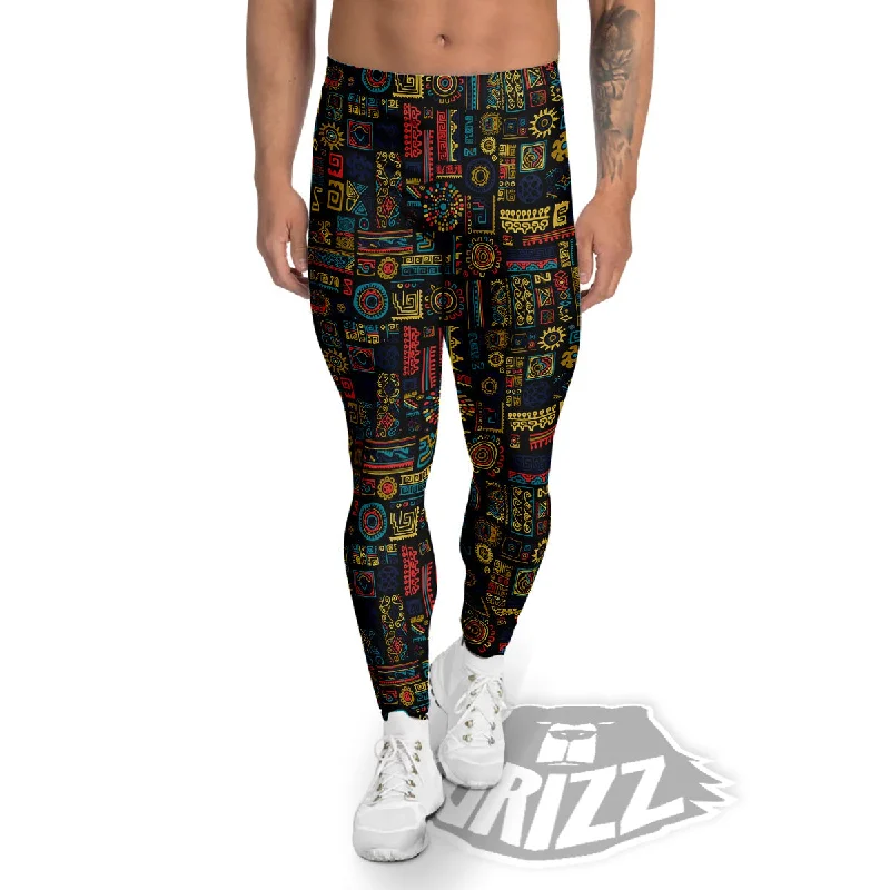 Inspired African Tribal Print Pattern Men's Leggings