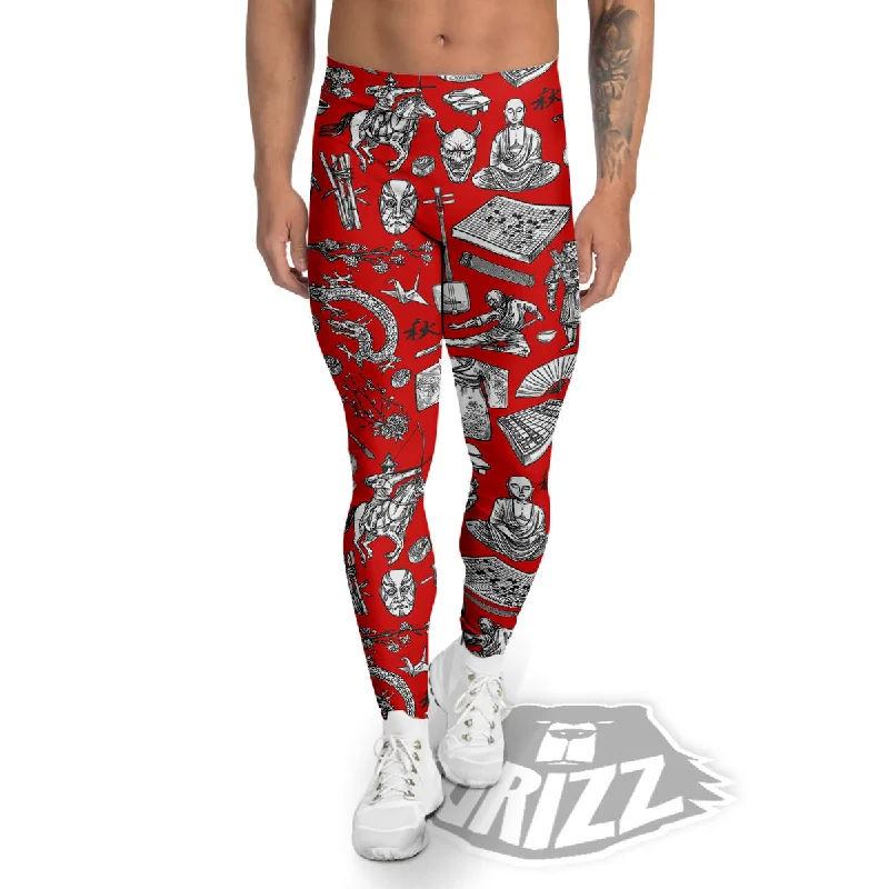 Japan History And Culture Print Pattern Men's Leggings