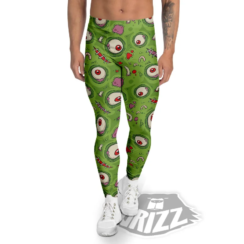 Leateher Face Zombie Print Pattern Men's Leggings