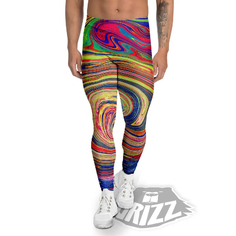 Liquid Trippy Abstract Psychedelic Print Men's Leggings