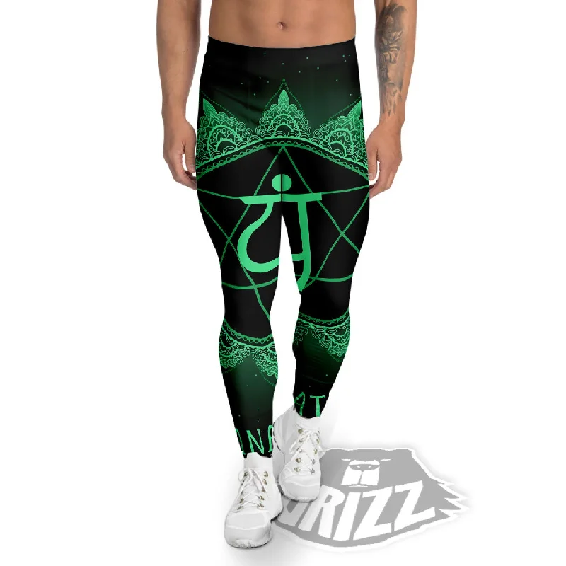 Mandala Anahata Chakra Print Men's Leggings