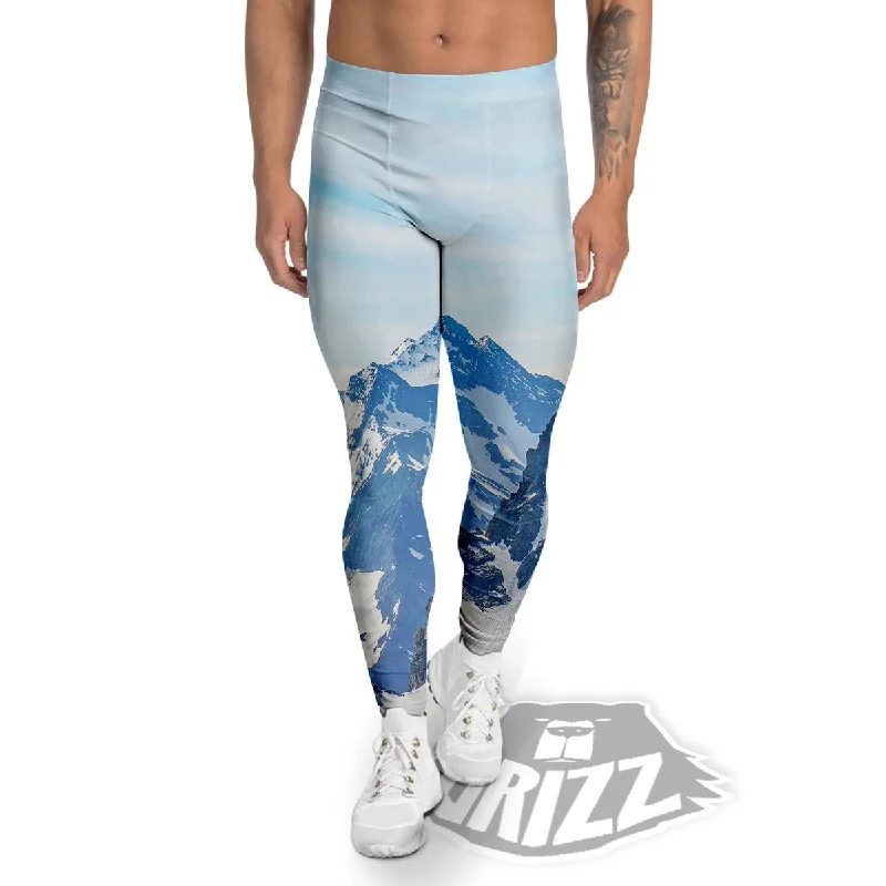 Mountain Alps Print Men's Leggings