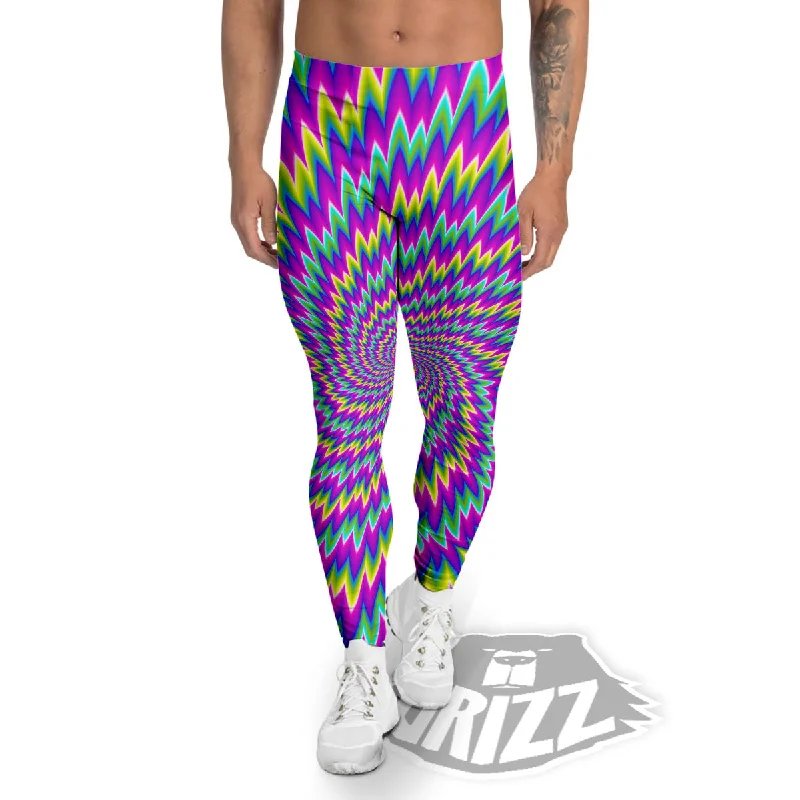 Moving Optical Illusion Abstract Spiral Men's Leggings