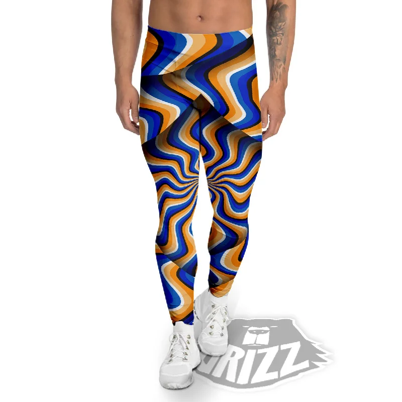 Optical illusion Hypnotic Blue Orange Men's Leggings