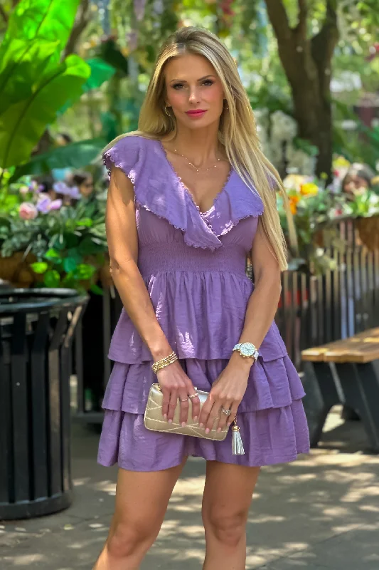 Billie Tiered  Dress : Lavender