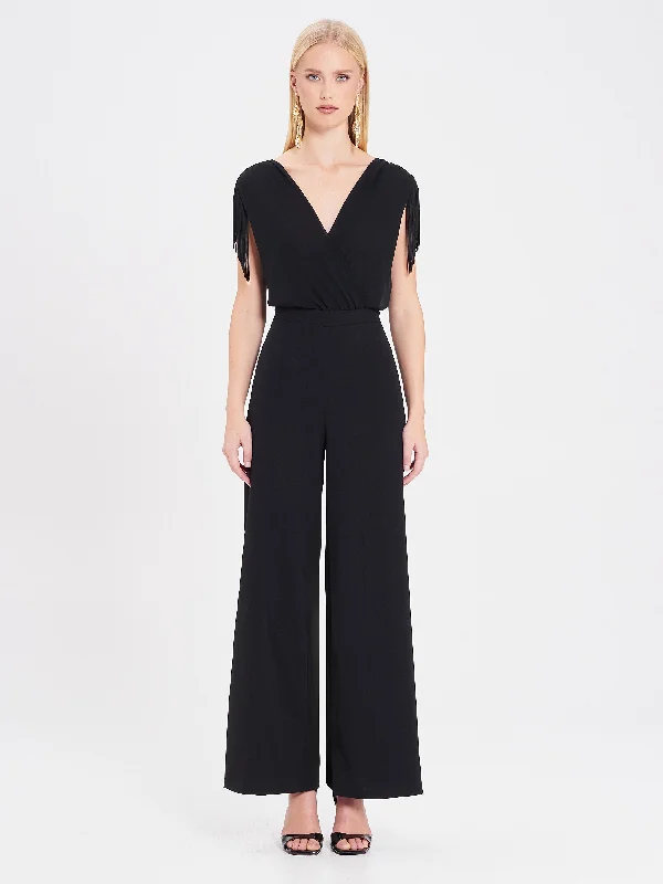 Black Jumpsuit with Fringes