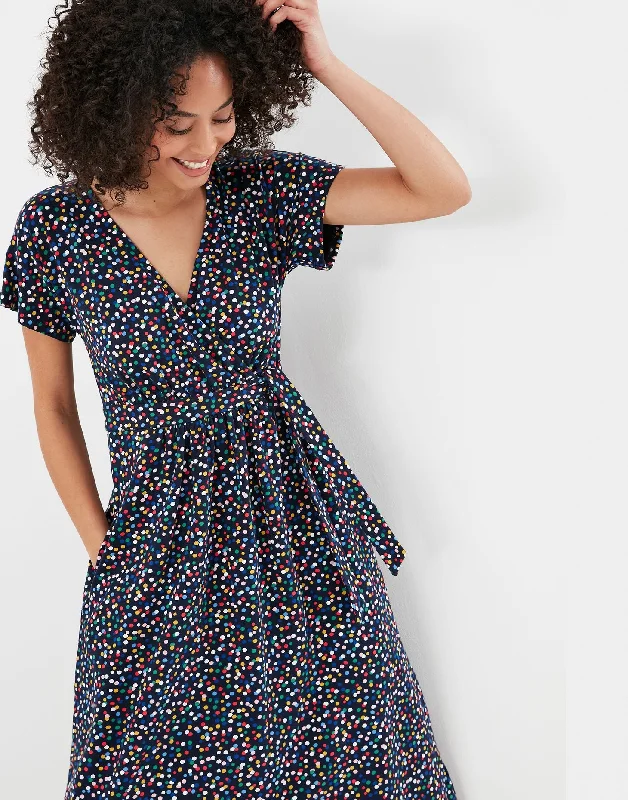 Confetti Jersey Wrap Dress