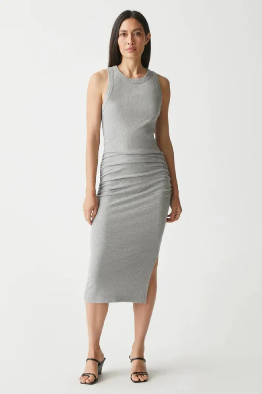 Wren Ribbed Midi Dress | Heather Grey